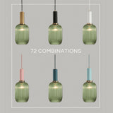 Fluted Glass Pendant Lamp Close-Up of Fluted Texture