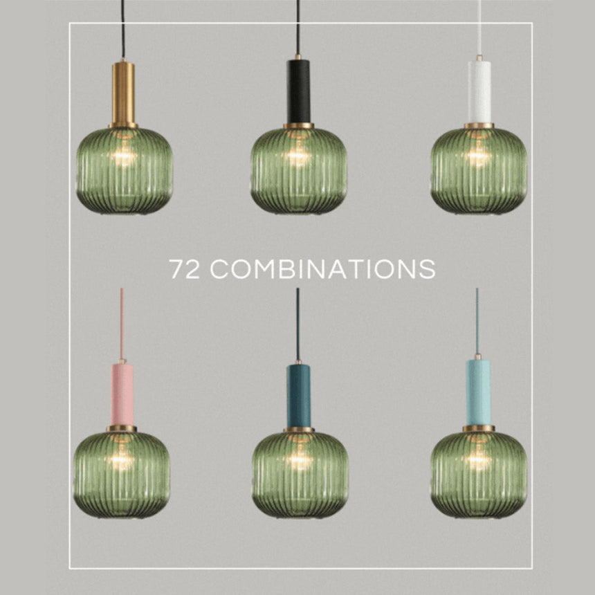 Fluted Glass Pendant Lamp for Scandinavian Interiors