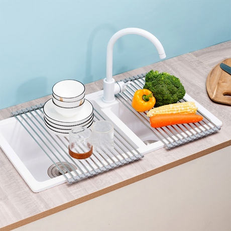 Rollable Drying Stand – Stainless Steel Kitchen Rack