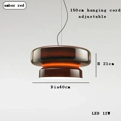 Dimension card for the 40 cm shade in red