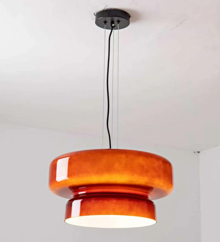 Close view of the ceiling plate and the cord