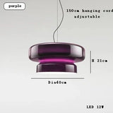 Dimension card for the 40 cm shade in purple