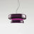 Purple tinted glass shade on a plain background