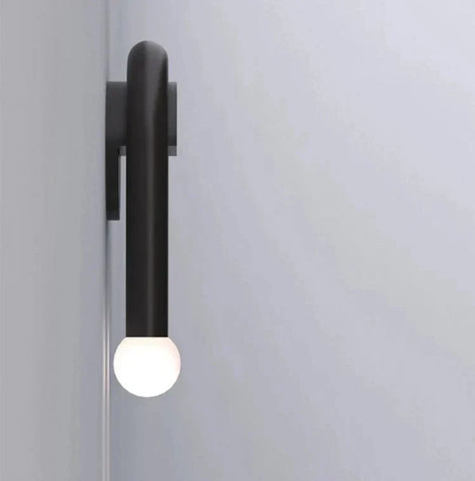 Metallic metal hallway lighting fixture close-up