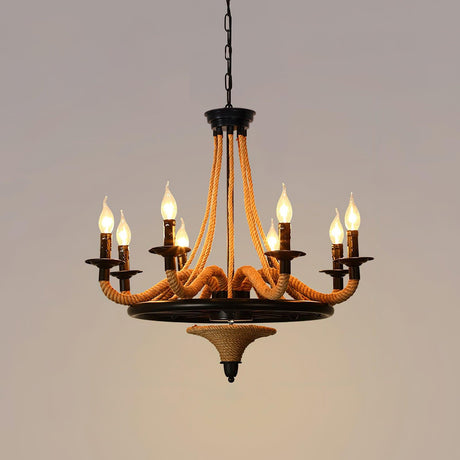 The eight light version with two rows of rope bound candle arms