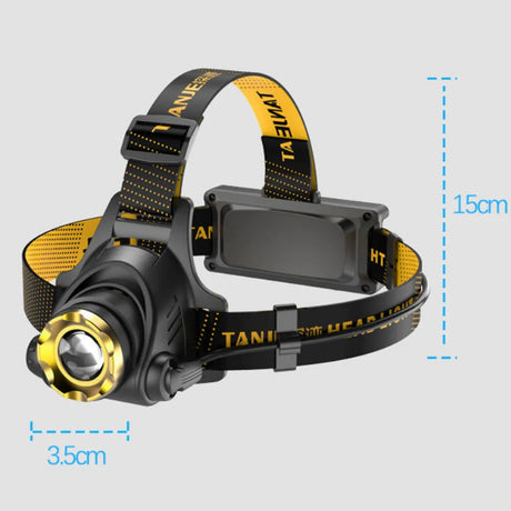 adjustable focus tactical headlamp for hiking and camping use