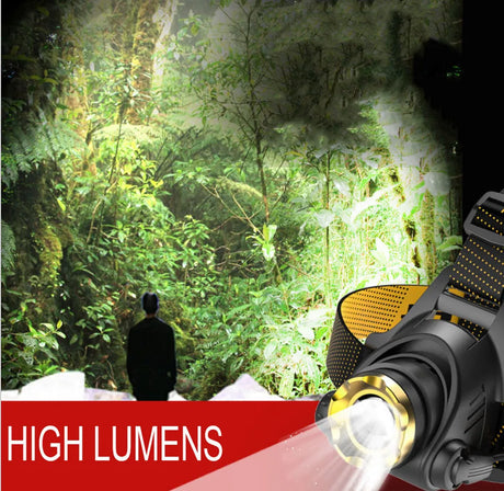 waterproof rechargeable headlamp for hiking and camping use