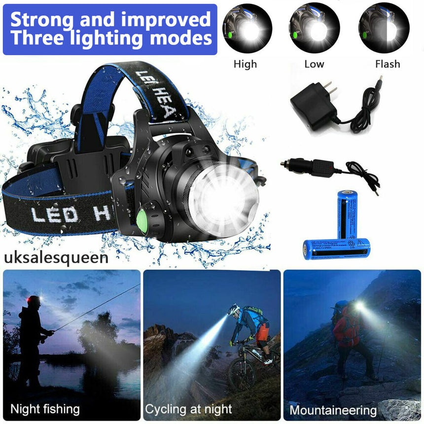 NovaPeak Rechargeable LED Headlamp for Camping