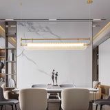 NovaLine Linear Strip Chandelier in Modern Metal Finish