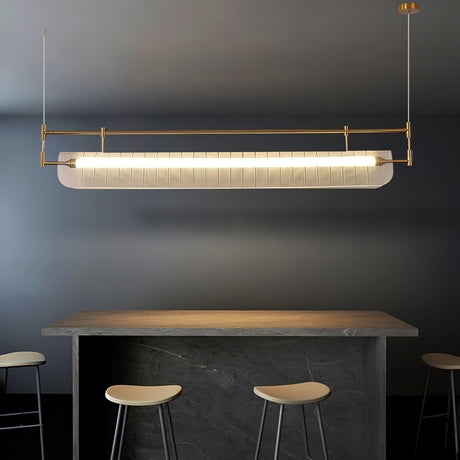 NovaLine Linear Strip Chandelier in Modern Metal Finish