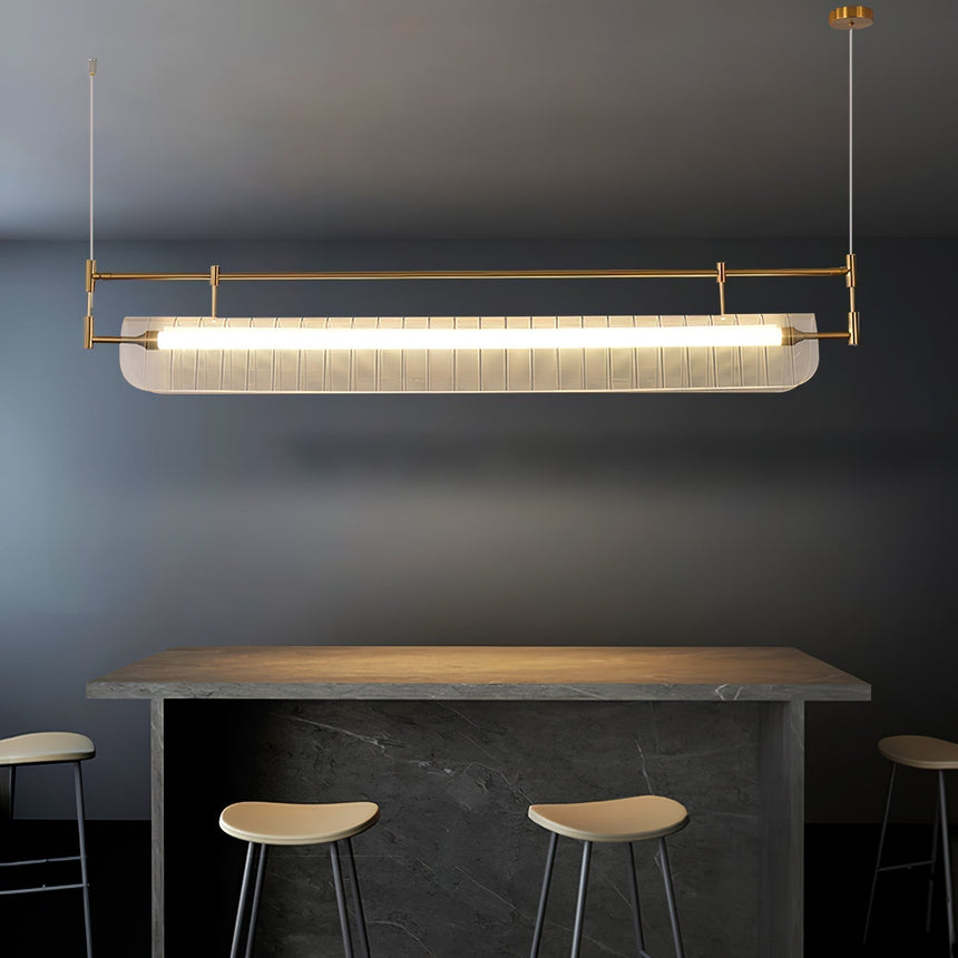 NovaLine Linear Strip Chandelier in Modern Metal Finish