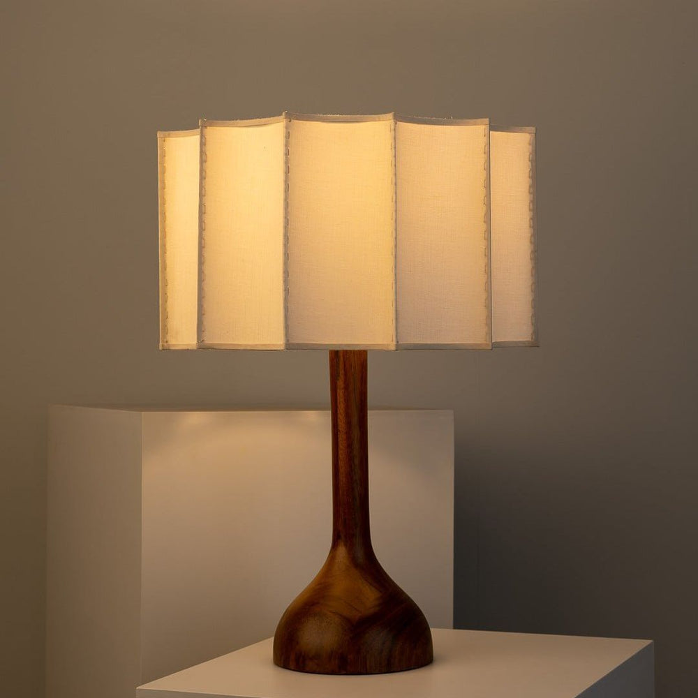 Solid Wood Table and Floor Lamp with LED E27