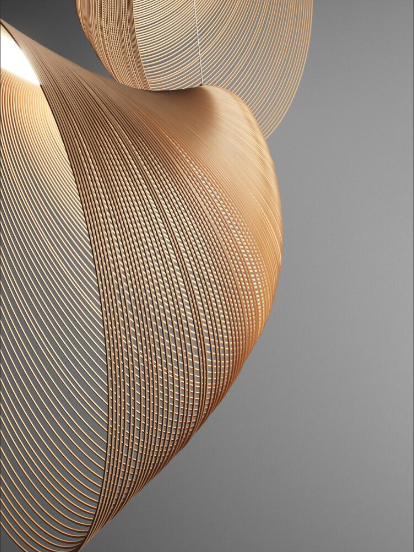 Birch Wood Pendant Light for Home Decor