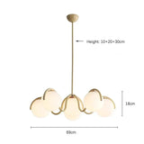 The cream version drawn with the 69 cm width and 18 cm height marked
