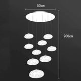 Nine light version drawn with a 50 cm plate and a 200 cm drop marked