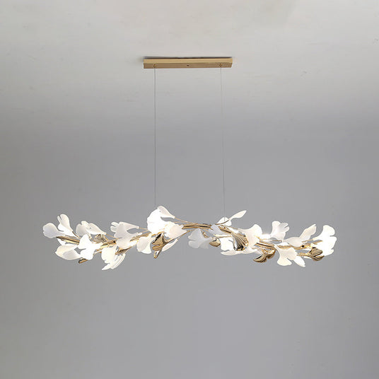 Ceramic and Metal Chandelier with Warm LED Light