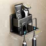 Compact adhesive storage caddy for bathroom counter