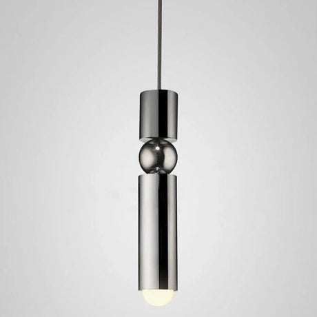 The chrome single pendant shown against a pale background