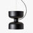 Black pendant with a deep bowl under a short cylinder