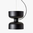 Black pendant with a deep bowl under a short cylinder