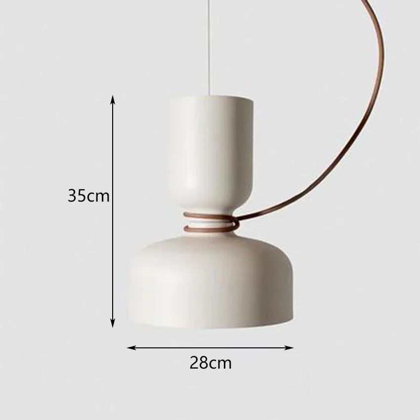 Dimension card for the cream pendant 28 cm across and 35 cm tall