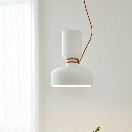 Cream pendant hung in front of a bright window