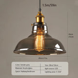 Industrial Glass Pendant Light Hanging Fixture