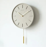 Fjordline Wall Clock – Cement and Metal Home Decor