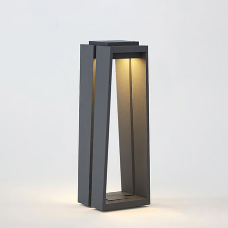 The lit inner panel straight on inside the dark tapered frame
