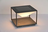 The smallest size lit with the cone glowing inside the open frame