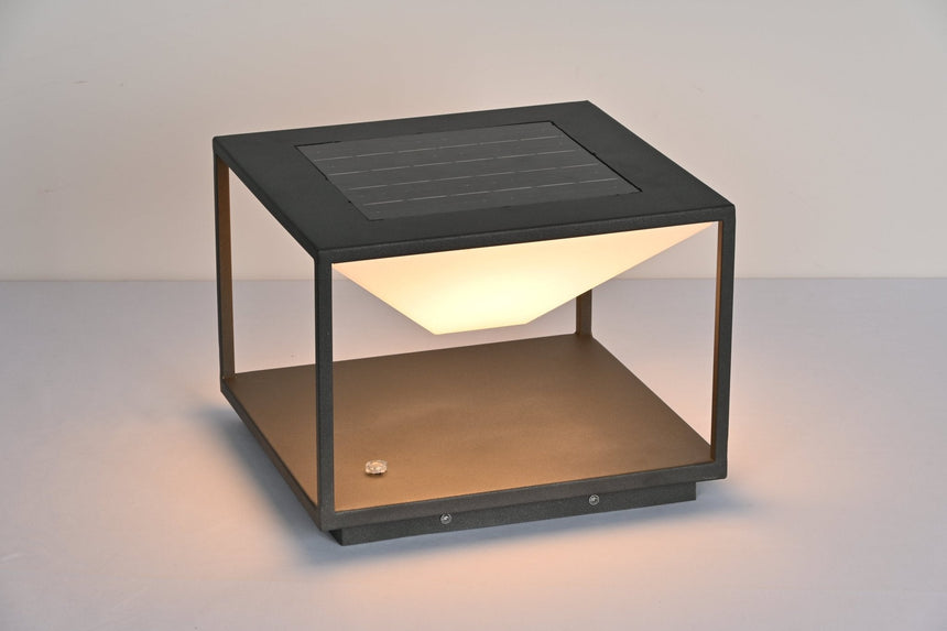 The smallest size lit with the cone glowing inside the open frame