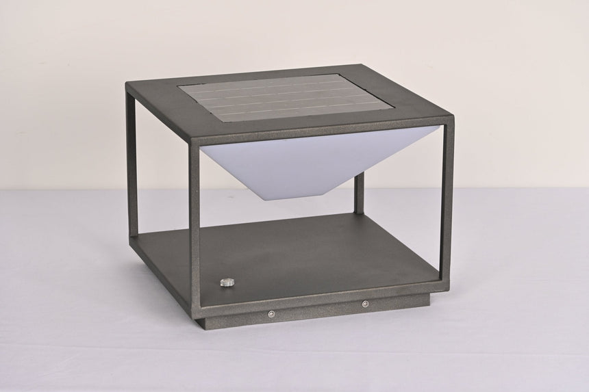 The frame turned three quarters showing the cone and the base shelf
