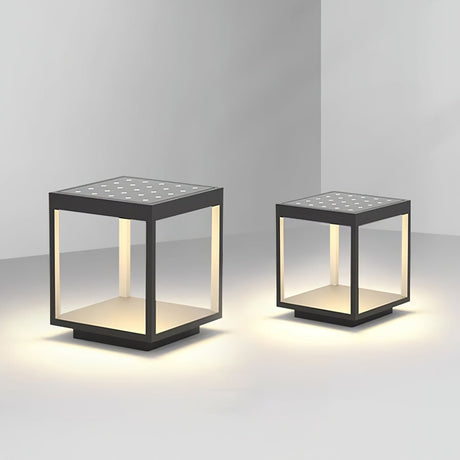 Two sizes of the frame seen together, the lid panel visible on each
