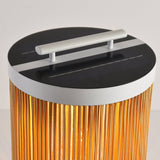 The solar cap and carry handle on the top of the rattan column