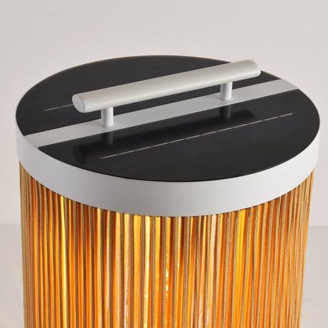 The solar cap and carry handle on the top of the rattan column