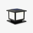 Stepped square cap with white panels and a flat solar panel on the lid