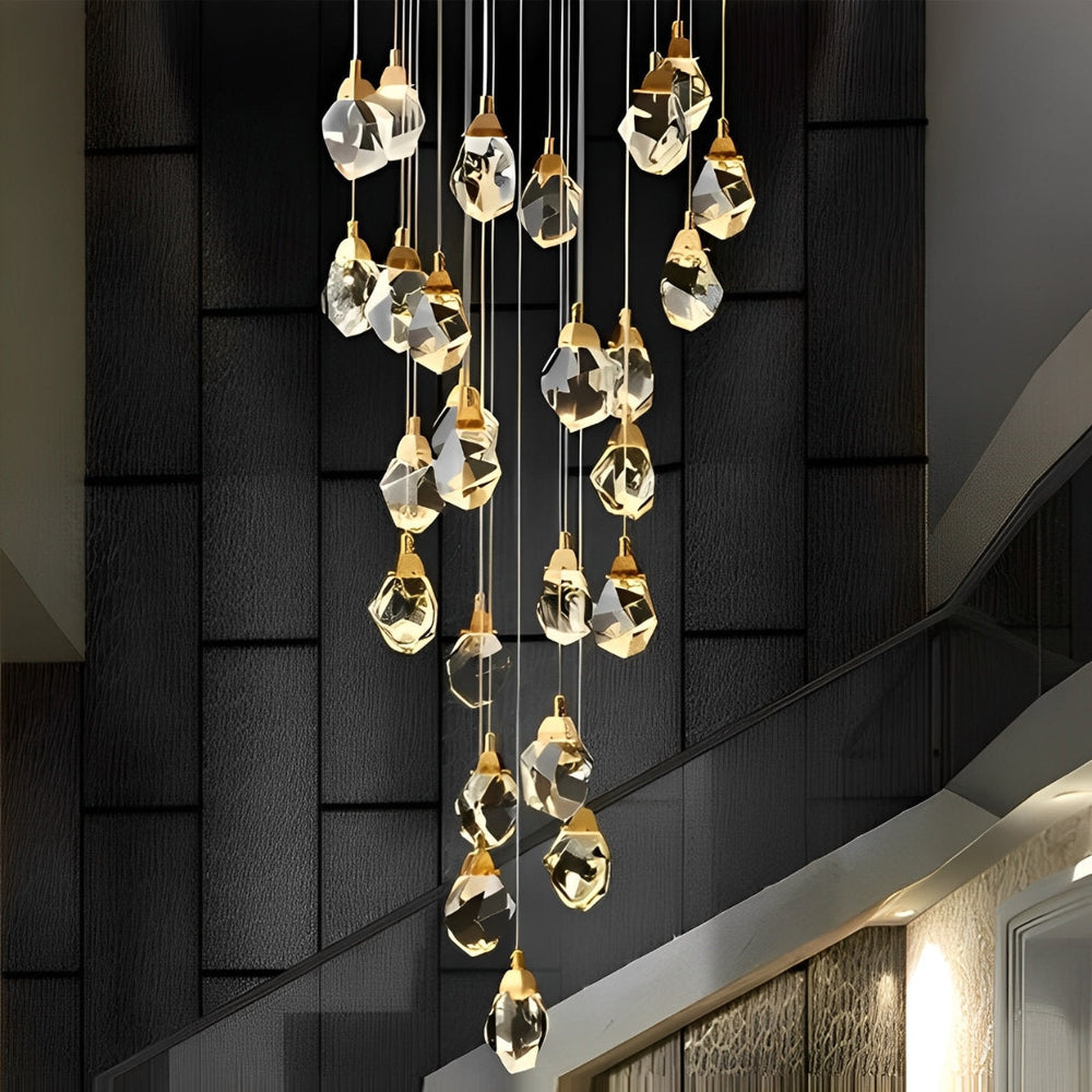 crystal chandelier spiral design for hallways
