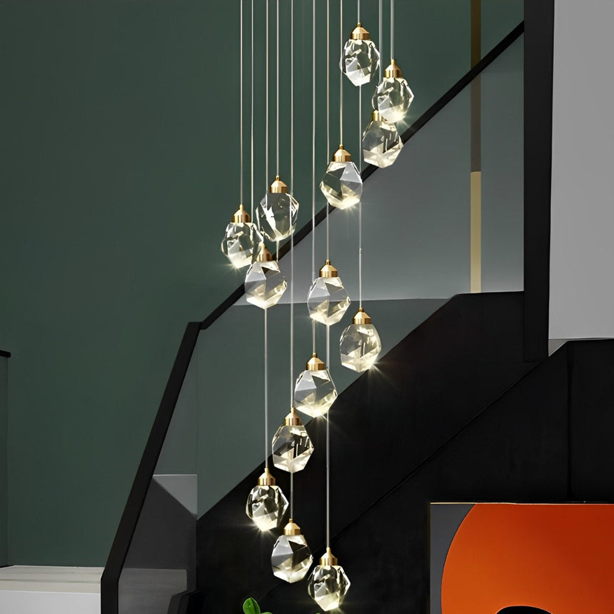 Crystal Chandelier Spiral Design for Hallways and Staircases - OpalDwell