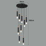 Nine light version drawn with a 40 cm plate and a 200 cm drop marked