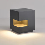 The cube seen at an angle, the recessed slot and the flat lid visible