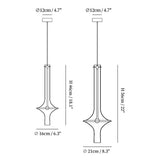 The two sizes drawn side by side with their widths and heights marked
