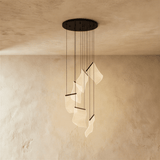 The shortest version in black, a handful of curved sheets lit near the canopy