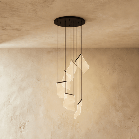 The shortest version in black, a handful of curved sheets lit near the canopy