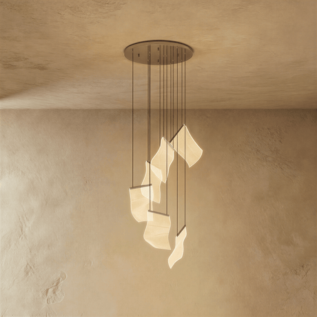 The shortest version in silver, a handful of curved sheets lit near the canopy
