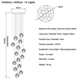 Fourteen light round version drawn at 50 cm across with a 250 cm drop