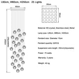 Twenty five light square version drawn at 60 by 60 cm with a 250 cm drop