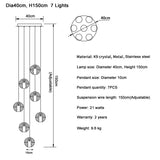 Seven light version drawn at 40 cm across with a 150 cm drop marked