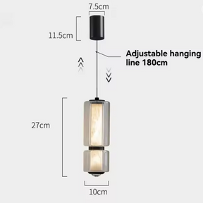 The 27 cm version drawn with its height and 180 cm hanging line marked