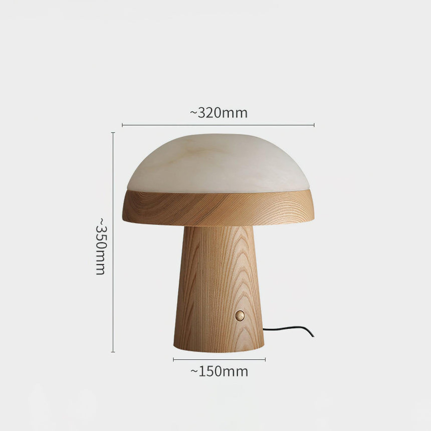Dimension drawing of the stone table lamp, 32 cm wide and 35 cm tall