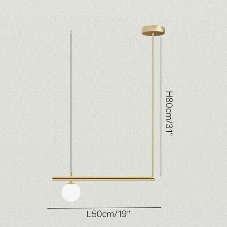 Single light version drawn at 50 cm long with the 80 cm height marked